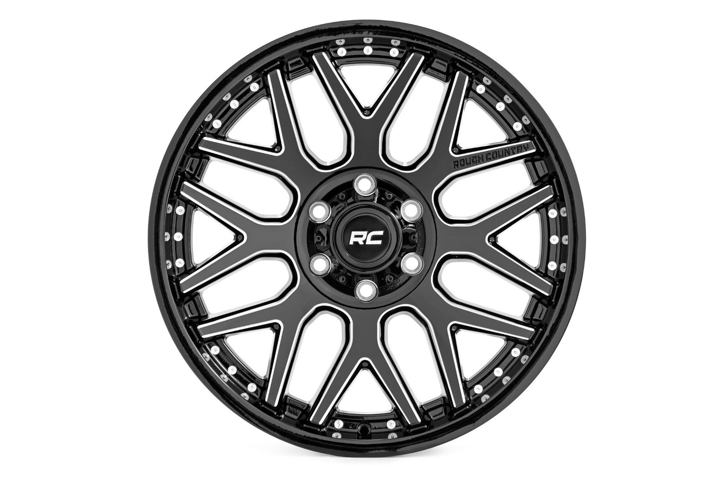Rough Country 95 Series Wheel | Machined One-Piece | Gloss Black | 20x10 | 6x135 | -19mm | 2009-2022 | 95201017M