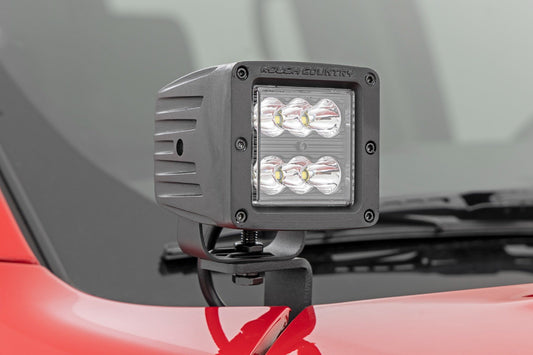 LED Light | Ditch Mount | 2" Black Pair | White DRL | Nissan Frontier | 2022-2022 | Rough Country | 71066