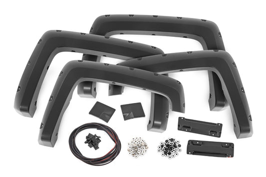 Pocket Fender Flares | 6.5-8 Ft Bed | Chevrolet Silverado 1500 2WD/4WD 1500| 2016-2018 | Rough Country | F-C11412B