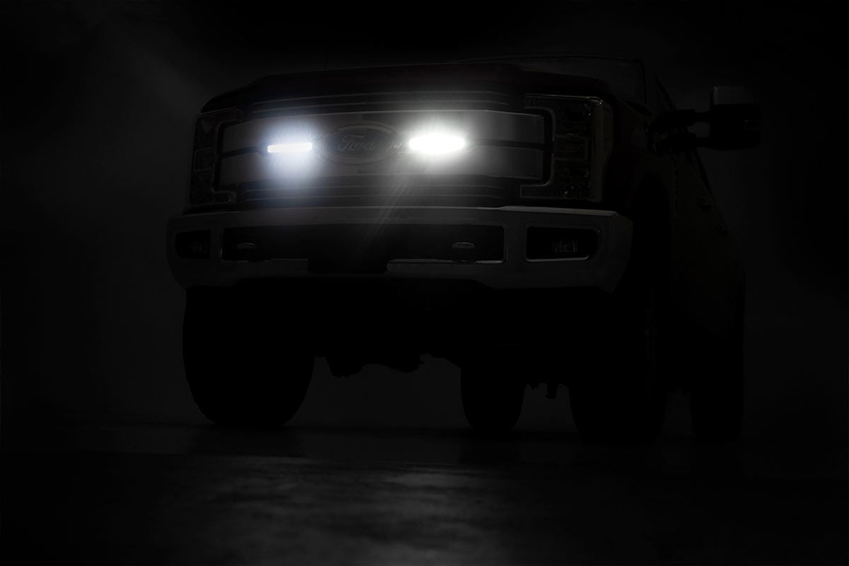 LED Light | Grille Mount | 8" LED w/ Brackets | Ford F-250/F-350 Super Duty Lariat 2WD/4WD | 2017 | Rough Country | 70697