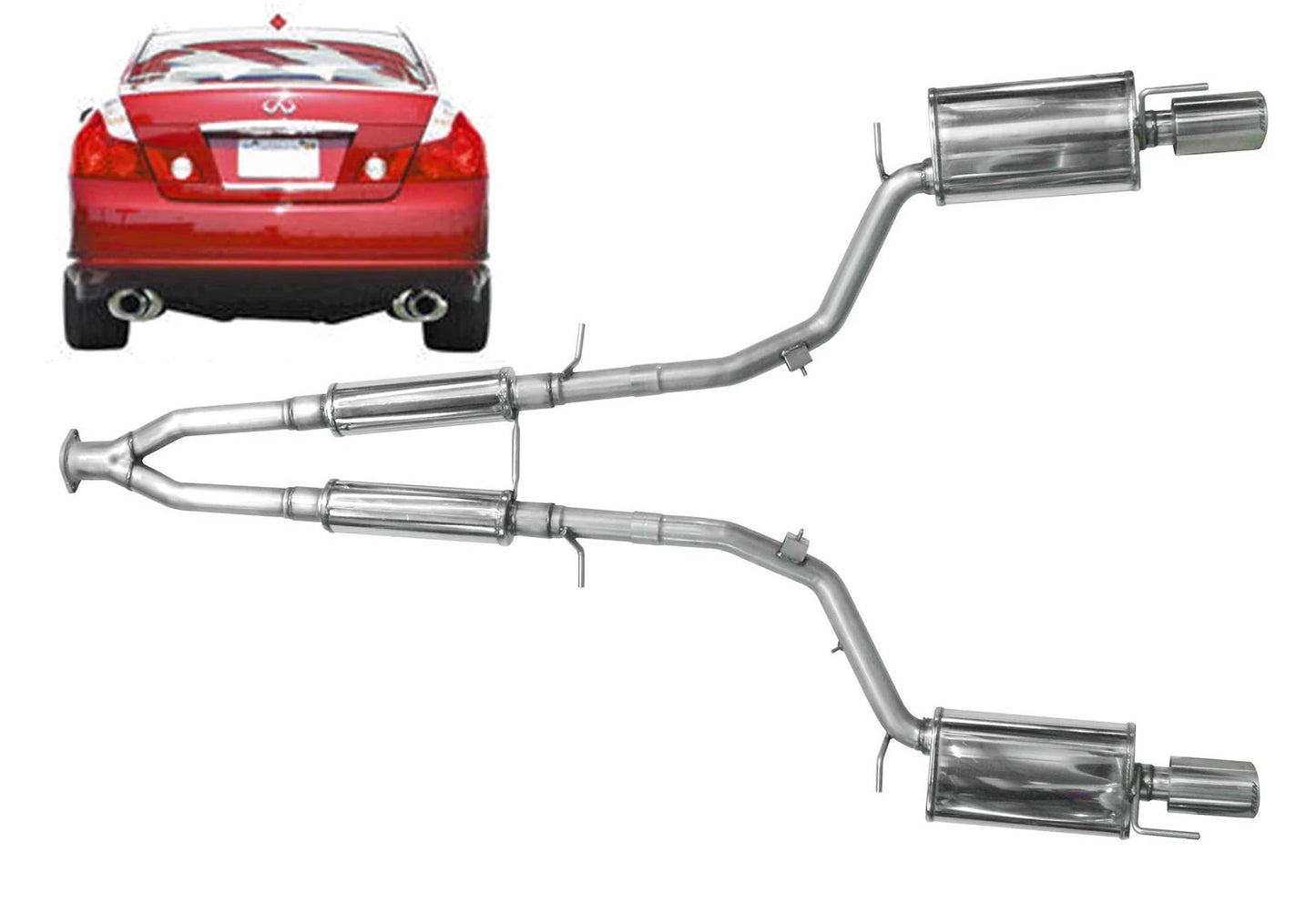 2006-2010 Infiniti M35 - STILLEN Stainless Steel Near Cat-Back Exhaust System - 504435