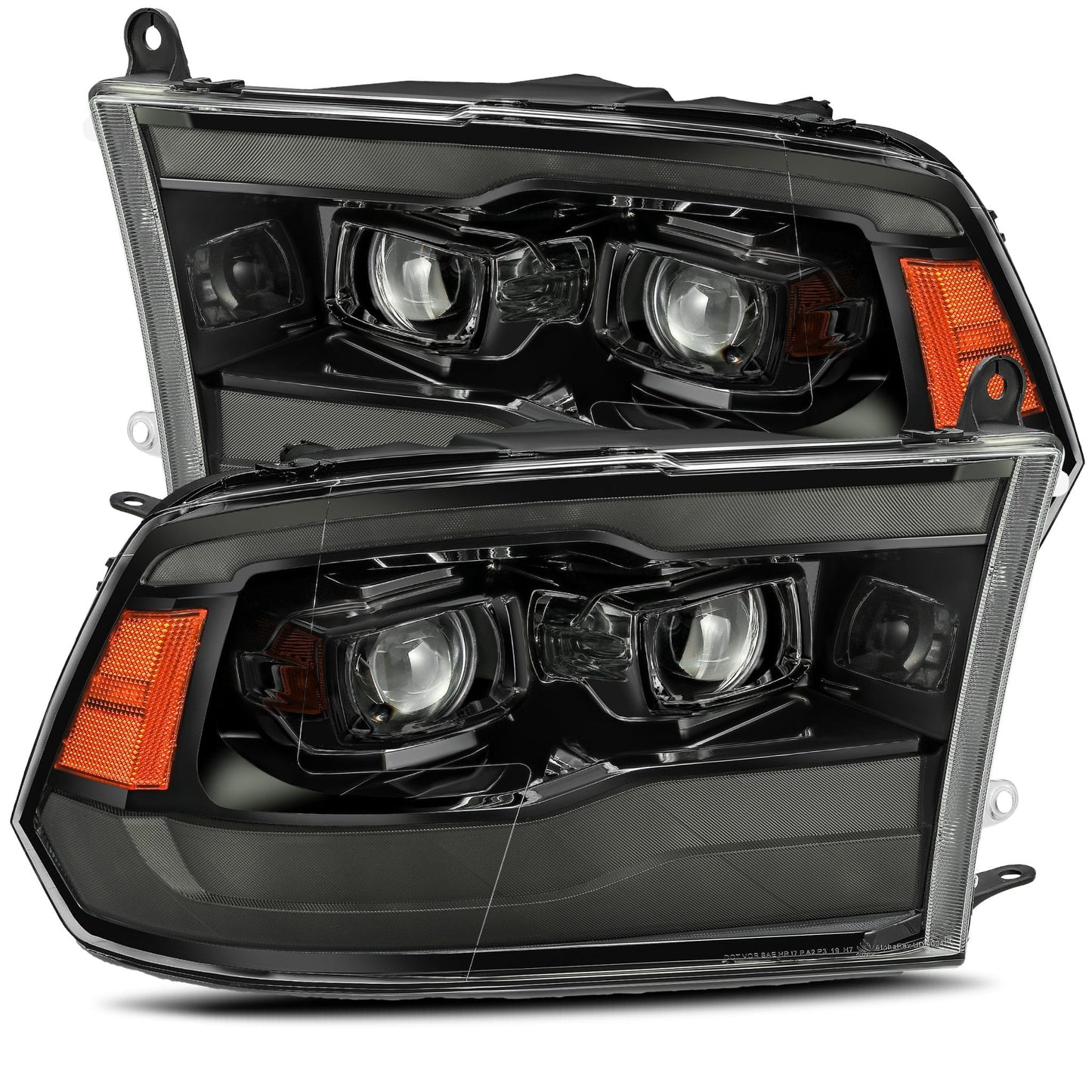 2010- 2018 Dodge Ram Projector Headlights Plank Style Design Alpha Black w/ Sequential Signal & DRL. Alpha Rex 880542