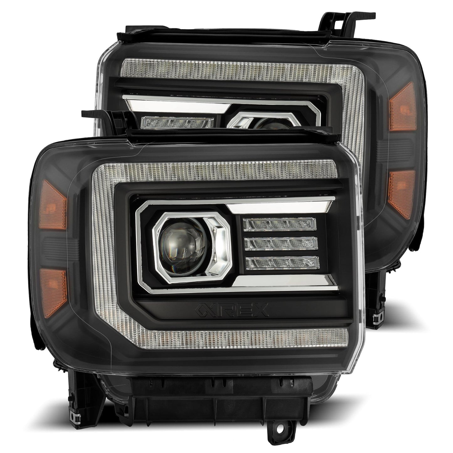 2014-2018 GMC Sierra LUXX-Series LED Projector Headlights Black Alpha-Rex 880615