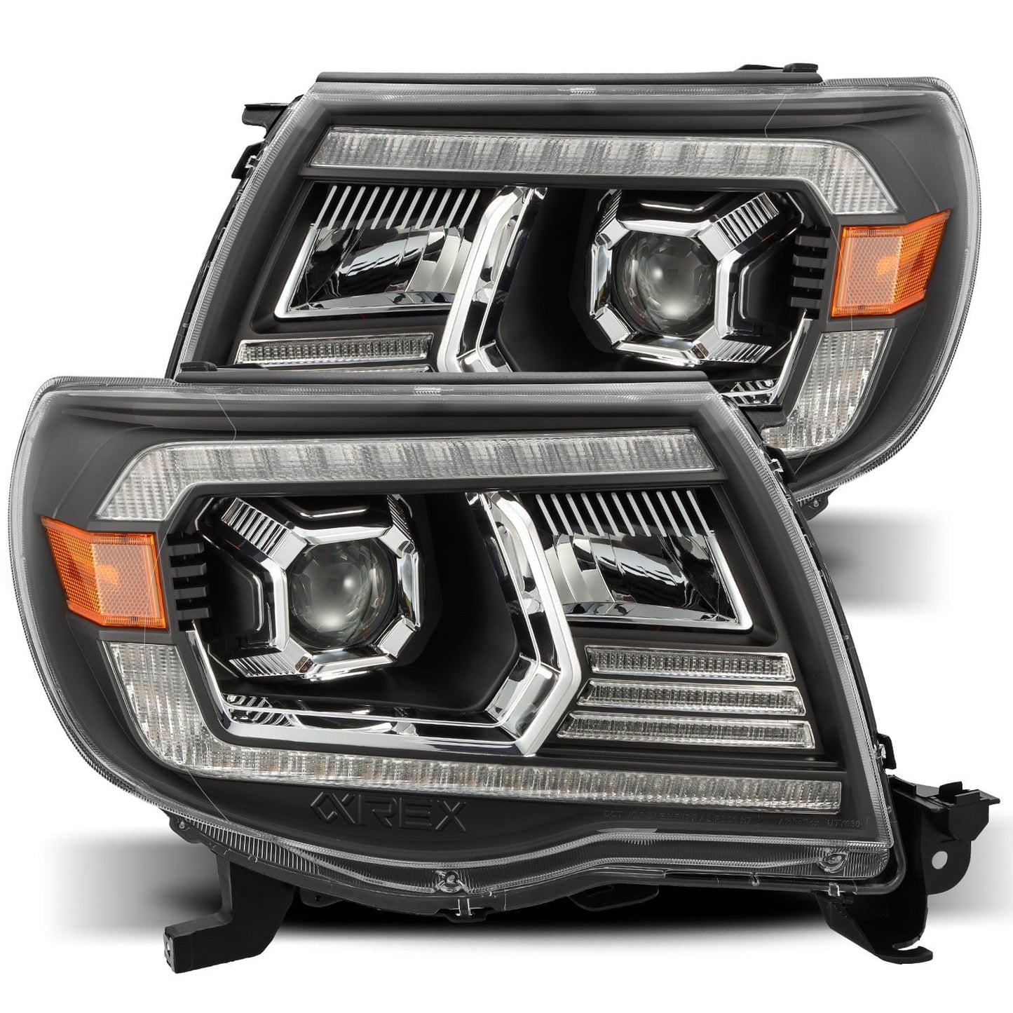 2005- 2011 Toyota Tacoma Projector Headlights Plank Style Design Black w/ DRL. Alpha Rex 880738