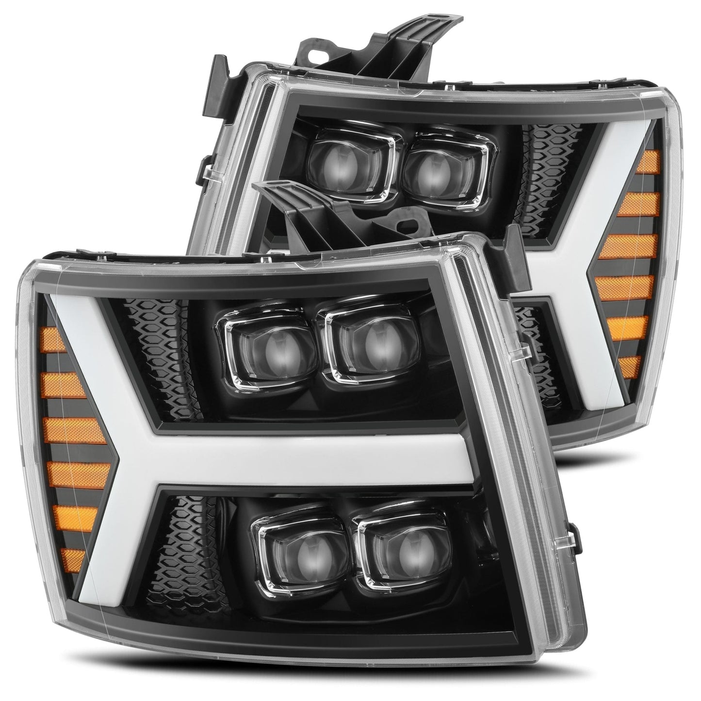 2007-2013 Chevrolet Silverado NOVA-Series LED Projector Headlights Jet Black Alpha-Rex 880208