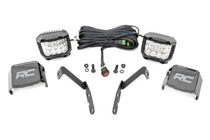 LED Light | Ditch Mount | 3" OSRAM | Wide | Chevy 1500 & Chevrolet Silverado/GMC Sierra 2500HD/3500HD | 2007-2013 | Rough Country | 71062