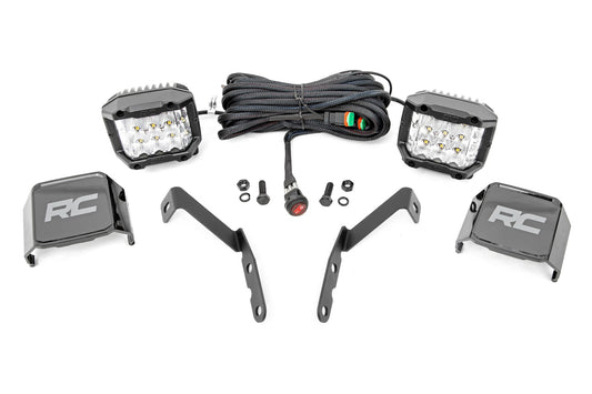 LED Light | Ditch Mount | 3" OSRAM | Wide | Chevy 1500 & Chevrolet Silverado/GMC Sierra 2500HD/3500HD | 2007-2013 | Rough Country | 71062