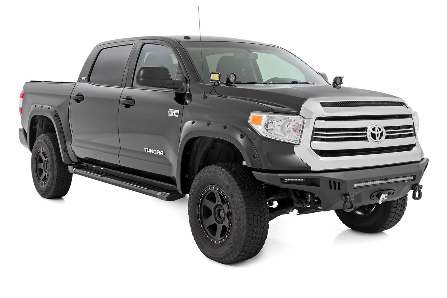 HD2 Running Boards | Crewmax Cab | Toyota Tundra 2WD/4WD | 2007-2021 | Rough Country | SRB071791A