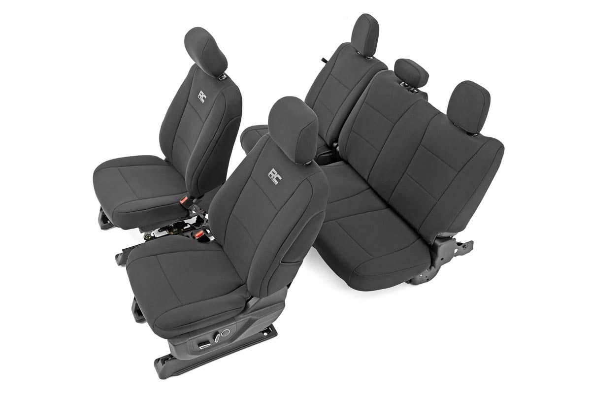 Seat Covers | FR Bucket and RR Bench | Ford F-150 /Super Duty | 2015-2022 | Rough Country | 91018