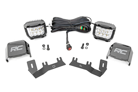 LED Light | Ditch Mount | 3" OSRAM | Wide | Chevrolet Silverado/GMC Sierra 1500 | 2014-2018 | Rough Country | 71056