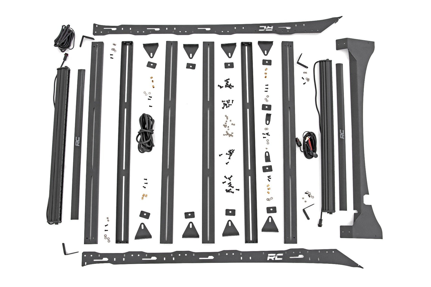 Roof Rack | FR & RR 40 Inch Single Row BLK LEDs | Ford F-150 | 2015-2018 | Rough Country | 51022
