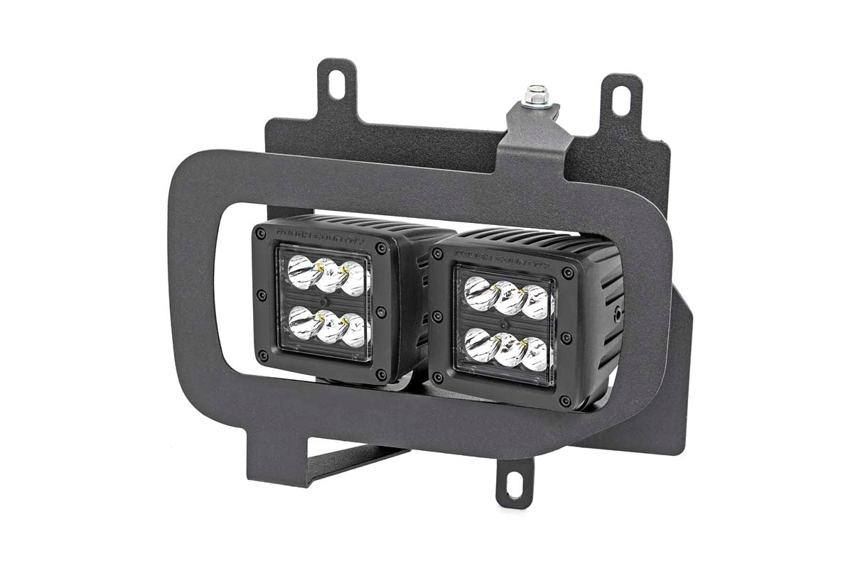 LED Light | Fog Mount | Dual 2" Black Pairs | Flood | Ford F-150 | 2015-2017 | Rough Country | 70833