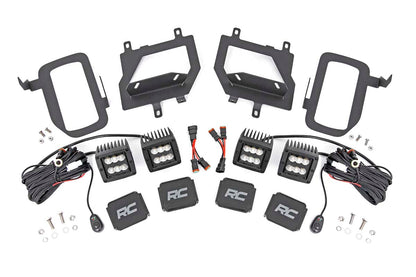 LED Light | Fog Mount | Dual 2" Black Pairs | Flood | Ford F-150 | 2015-2017 | Rough Country | 70833