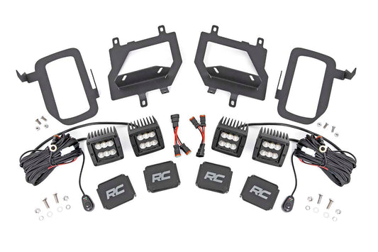 LED Light | Fog Mount | Dual 2" Black Pairs | Flood | Ford F-150 | 2015-2017 | Rough Country | 70833