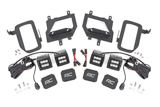 LED Light | Fog Mount | Dual 2" Black Pairs | Spot/Flood | Ford F-150 | 2015-2017 | Rough Country | 70865