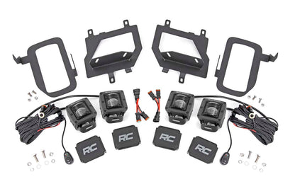 LED Light | Fog Mount | Dual 2" Black Pairs | SAE | Ford F-150 | 2015-2017 | Rough Country | 70831