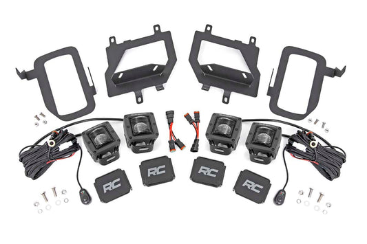 LED Light | Fog Mount | Dual 2" Black Pairs | SAE | Ford F-150 | 2015-2017 | Rough Country | 70831