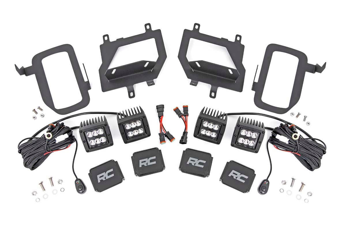 LED Light | Fog Mount | Dual 2" Black Pairs | Spot | Ford F-150 | 2015-2017 | Rough Country | 70832