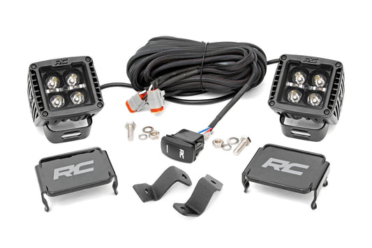 LED Light Pair | Ditch Mnt | 2" Black DRL | Ford F-150 /F-150 Lightning | 2015-2022 | Rough Country | 71031