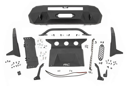 Front Bumper | High Clearance | 12000-Lb Pro Series Winch | Synthetic Rope Toyota Tacoma 4WD | 2016-2022 | Rough Country | 10717