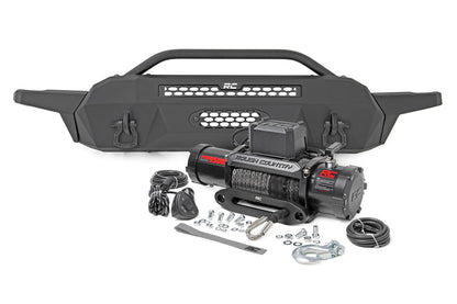 Front Bumper | High Clearance | 9500-Lb Pro Series Winch | Synthetic Rope Toyota Tacoma 4WD | 2016-2022 | Rough Country | 10716