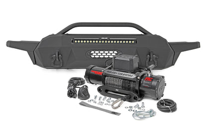 Front Bumper | High Clearance | 20" DRL + PRO9500S Winch | Toyota Tacoma 4WD | 2016-2022 | Rough Country | 10728