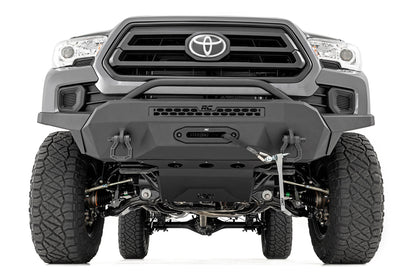 Front Bumper | High Clearance | 9500-Lb Pro Series Winch | Synthetic Rope Toyota Tacoma 4WD | 2016-2022 | Rough Country | 10716