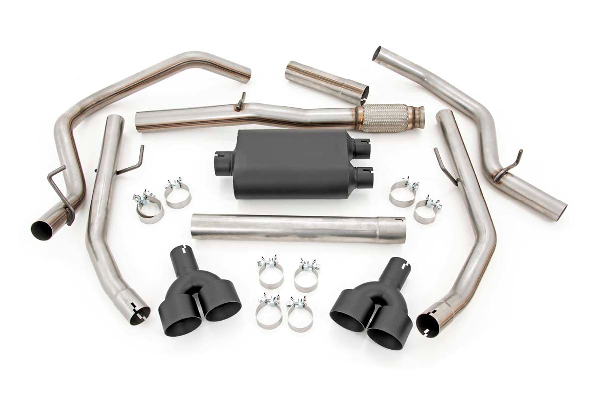 Performance Cat-Back Exhaust | 6.2L | 5'8" & 6'6" Bed | Chevrolet Silverado/GMC Sierra 1500 | 2019-2022 | Rough Country | 96014