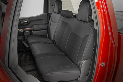 Seat Covers | FR 40/40/20 & RR Arm Rest | Chevrolet Silverado/GMC Sierra 1500 | 2019-2022 | Rough Country | 91036