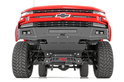 High Clearance Front Bumper | LED Lights & Skid Plate | Chevy Silverado 1500 | 2019-2022 | Rough Country | 10757A