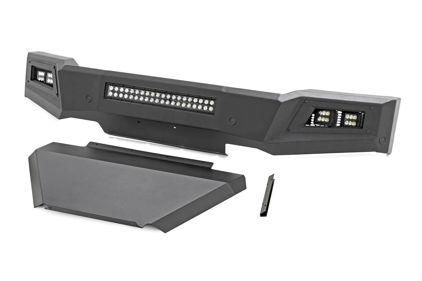 High Clearance Front Bumper | LED Lights & Skid Plate | Chevy Silverado 1500 | 2019-2022 | Rough Country | 10757A