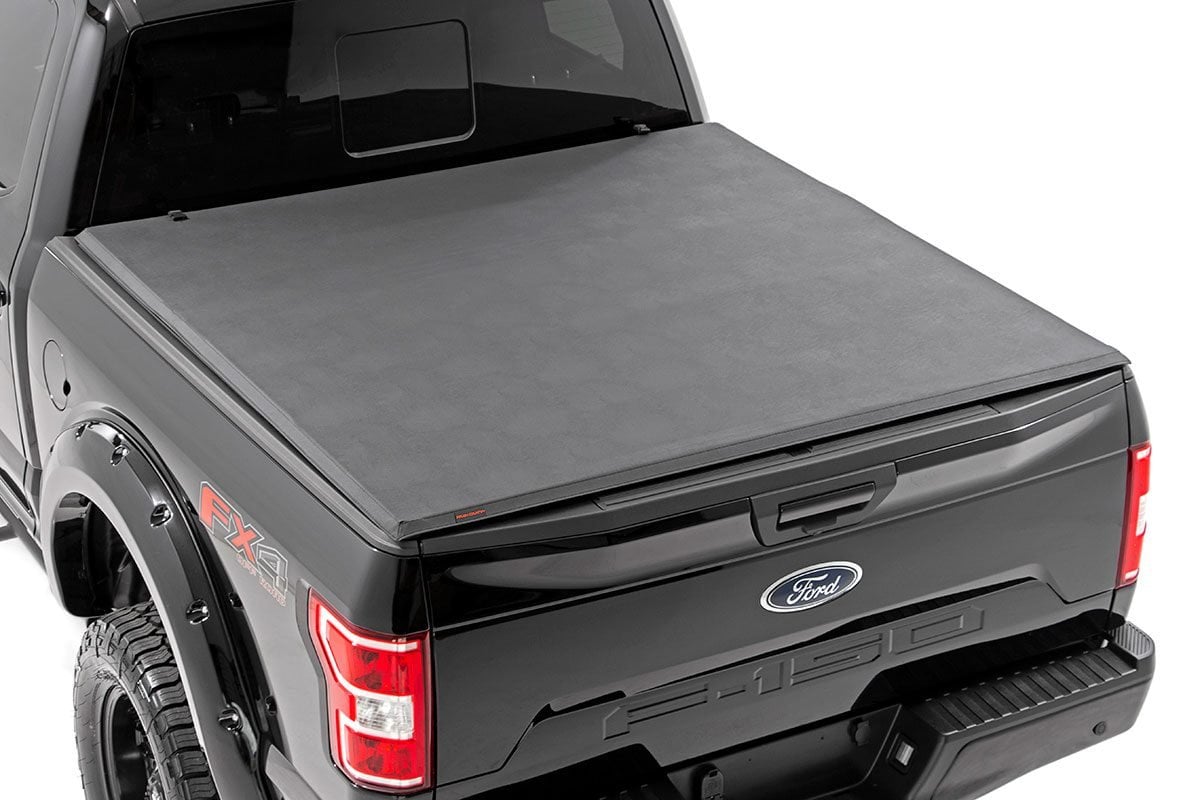 Bed Cover | Tri Fold | Soft | 5'7" Bed | Ford F-150 2WD/4WD | 2009-2014 | Rough Country | 41509550A