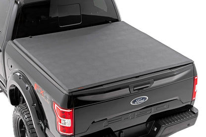 Bed Cover | Tri Fold | Soft | 5'7" Bed | Ford F-150 2WD/4WD | 2009-2014 | Rough Country | 41509550A