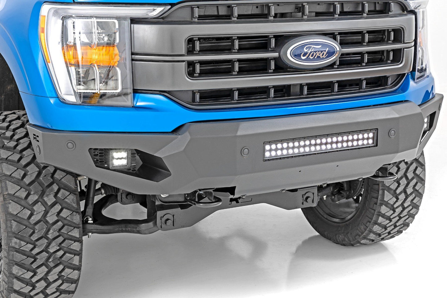 High Clearance Front Bumper | LED Lights & Skid Plate | Ford F-150 | 2021-2022 | Rough Country | 10809A