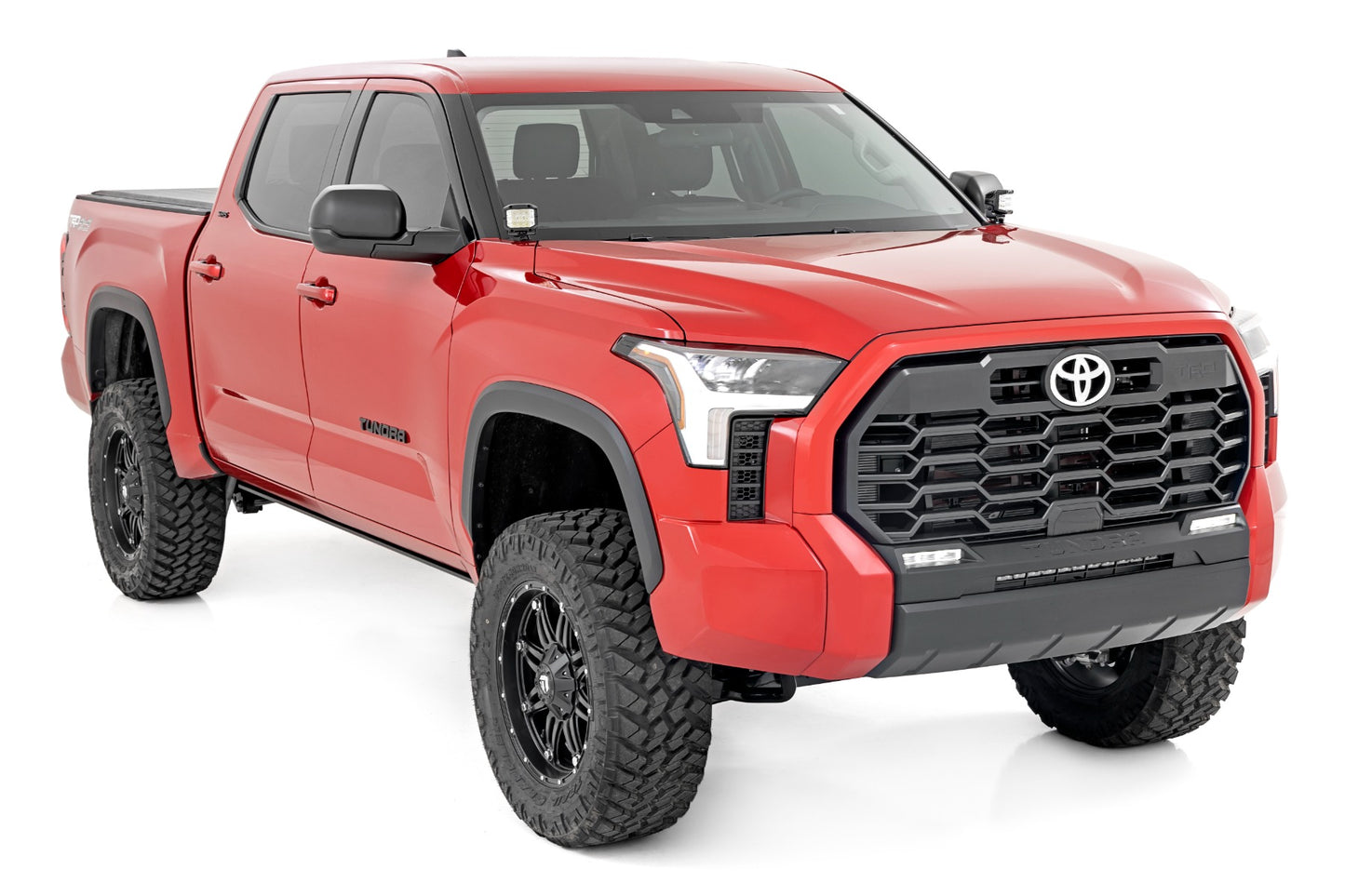 Rough Country Toyota Tundra 2022-2023 LED Light | Ditch Mount | 2" Black Pair | Amber DRL | Rough Country | 71074