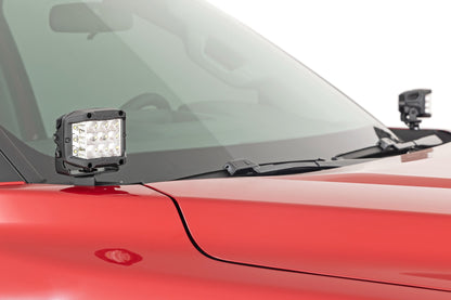 LED Light | Ditch Mount | 2" Black Pair | White DRL | Toyota Tundra | 2022-2022 | Rough Country | 71073