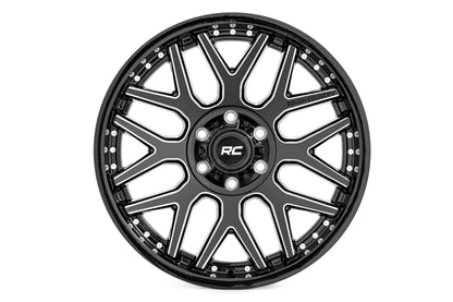 Rough Country 95 Series Wheel | Machined One-Piece | Gloss Black | 20x10 | 6x135 | -19mm | 2009-2022 |  95201017M