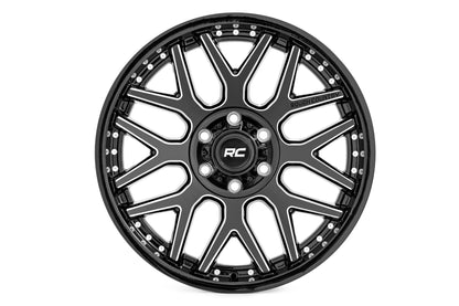 Rough Country 95 Series Wheel | Machined One-Piece | Gloss Black | 20x10 | 6x5.5 | -25mm | 2002-2006 |  95201012M