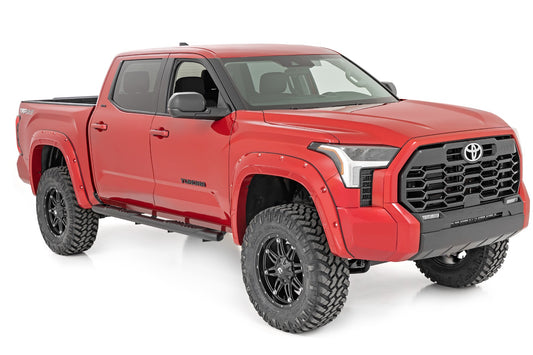 Oval Nerf Steps | Crew Cab | Black | Toyota Tundra 2WD/4WD -2022 | 2022-2022 | Rough Country | 21014