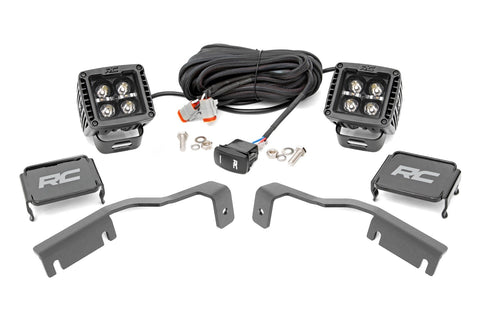 LED Light | Ditch Mount | 2" Black Pair | White DRL | Nissan Frontier | 2022-2022 | Rough Country | 71066