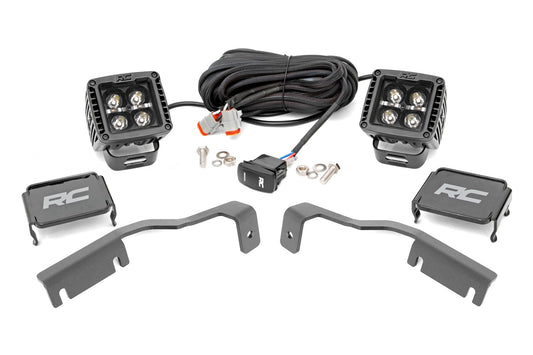 LED Light | Ditch Mount | 2" Black Pair | Amber DRL | Nissan Frontier | 2022-2022 | Rough Country | 71067