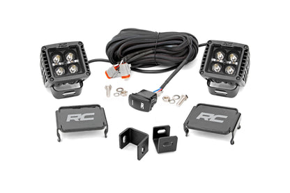 LED Light | Ditch Mount | 2" Black Pair | White DRL | Toyota Tundra | 2022-2022 | Rough Country | 71073
