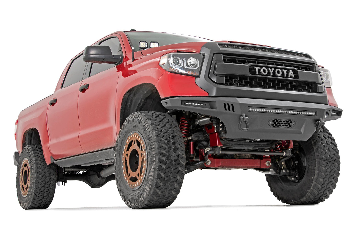 LED Light | Ditch Mount | Dual 2" Black Pairs | Spot/Flood | Toyota Tundra | 2014-2021 | Rough Country | 70866