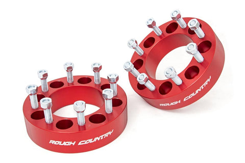 2 Inch Wheel Spacers | 8x6.5 | Red | 2001-2006 | Rough Country | 1095RED