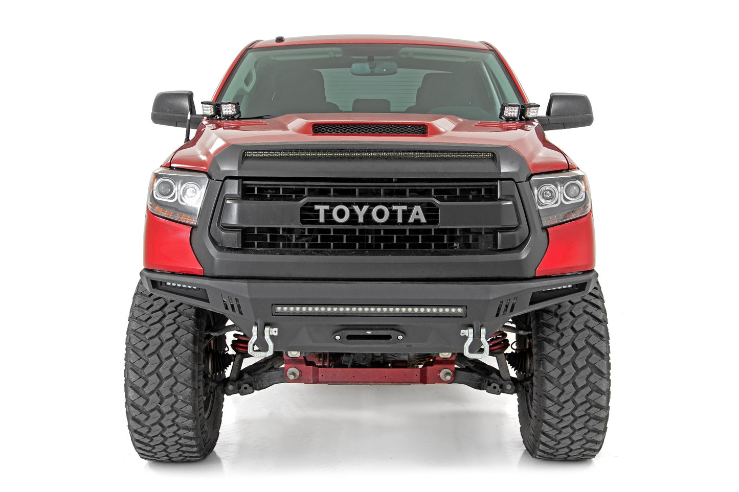 LED Light | Ditch Mount | Dual 2" Black Pairs | Spot/Flood | Toyota Tundra | 2014-2021 | Rough Country | 70866