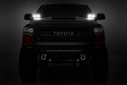 LED Light | Ditch Mount | Dual 2" Black Pairs | Spot/Flood | Toyota Tundra | 2014-2021 | Rough Country | 70866