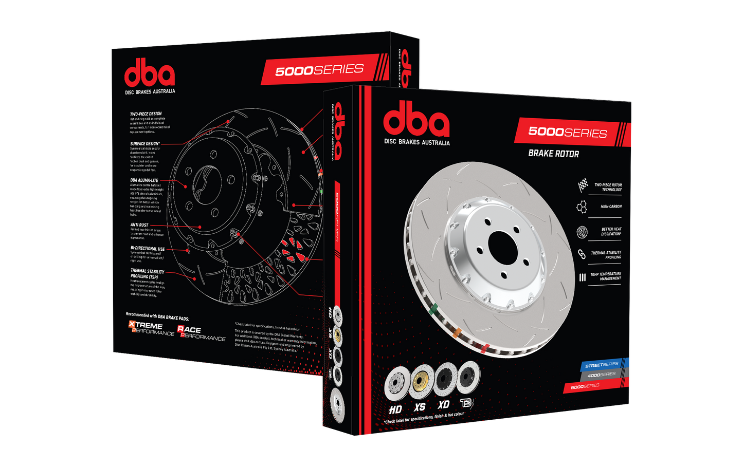 2014-2017 Chevrolet SS & More | DBA 5000 Series Fully Assembled 2-Piece T3 Slot Brake Rotor [Front] | DBA52604BLKS