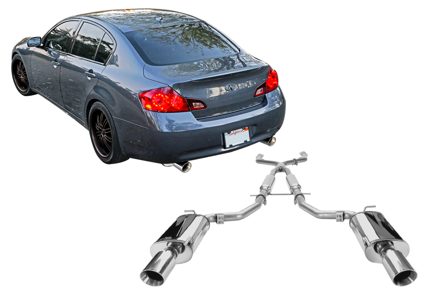 2009-2013 Infiniti G37 Sedan, 2015 Q40 - STILLEN Stainless Steel Cat-Back Exhaust System - 504377