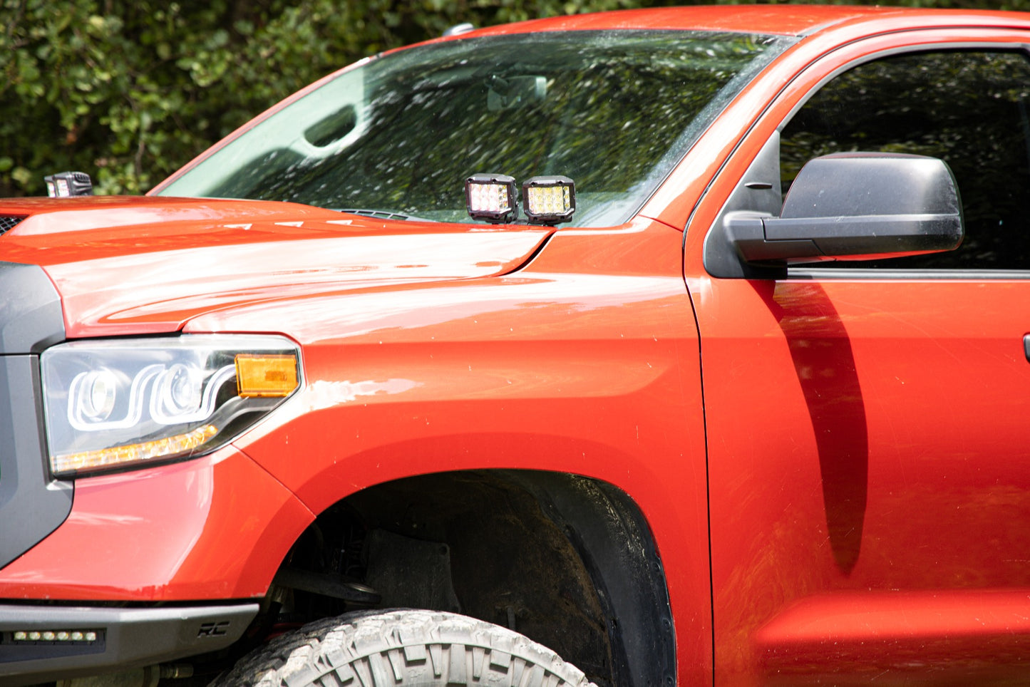 LED Light | Ditch Mount | Dual 2" Black Pairs | Spot/Flood | Toyota Tundra | 2014-2021 | Rough Country | 70866