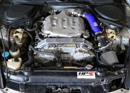 HPS Blue Shortram Air Intake + Heat Shield for 2003-2006 Nissan 350Z 3.5L V6